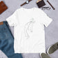 White Korean fashion T shirt for men and women featuring soju